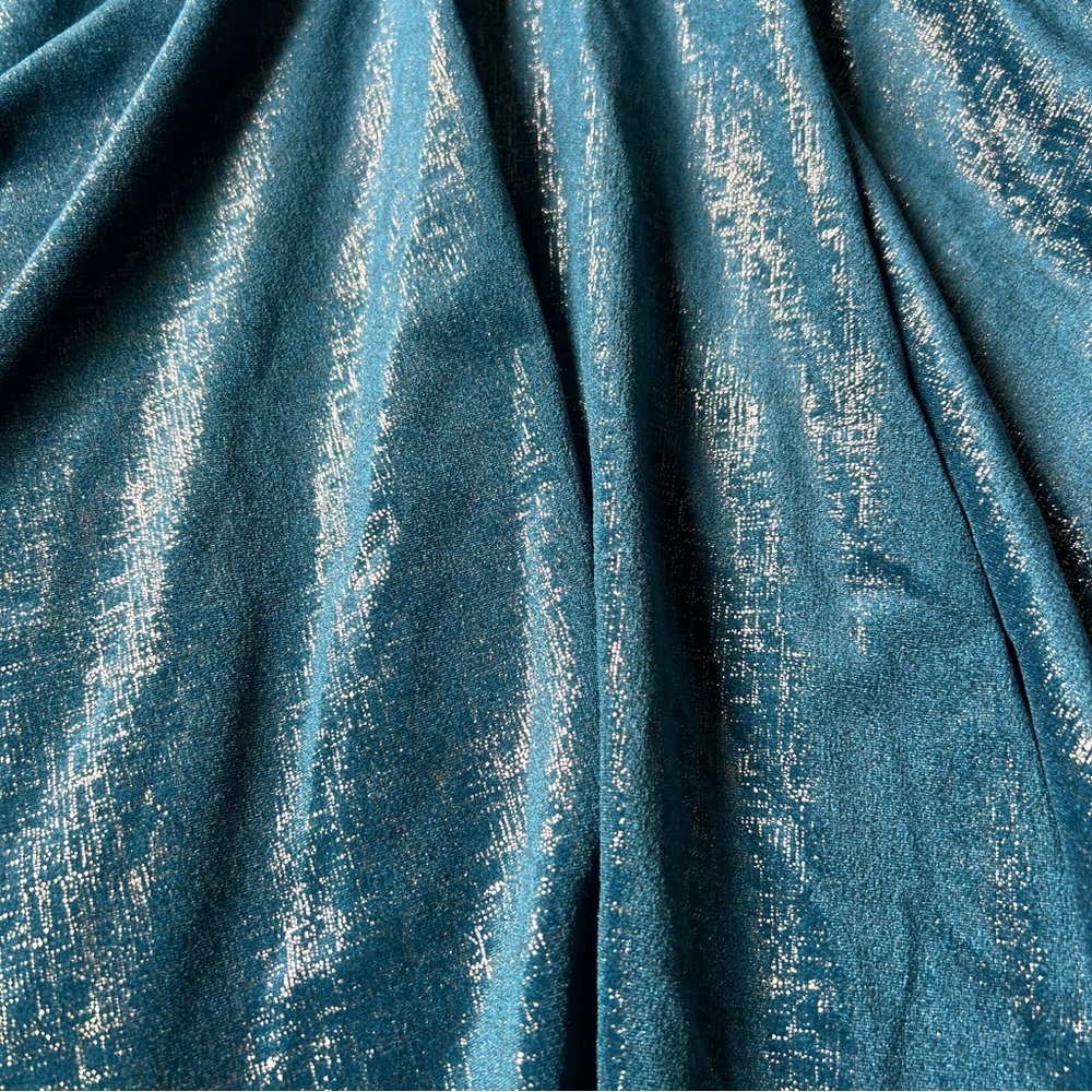 Free People Turquoise Shatter Shine Stretch Velvet Mermaid Tube Dress L/G Junior - Picture 7 of 14
